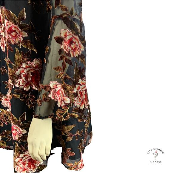 Cupcakes and Cashmere Valda Swing Velvet Dress Small Bell Sleeve Boho Size XS - Picture 7 of 7